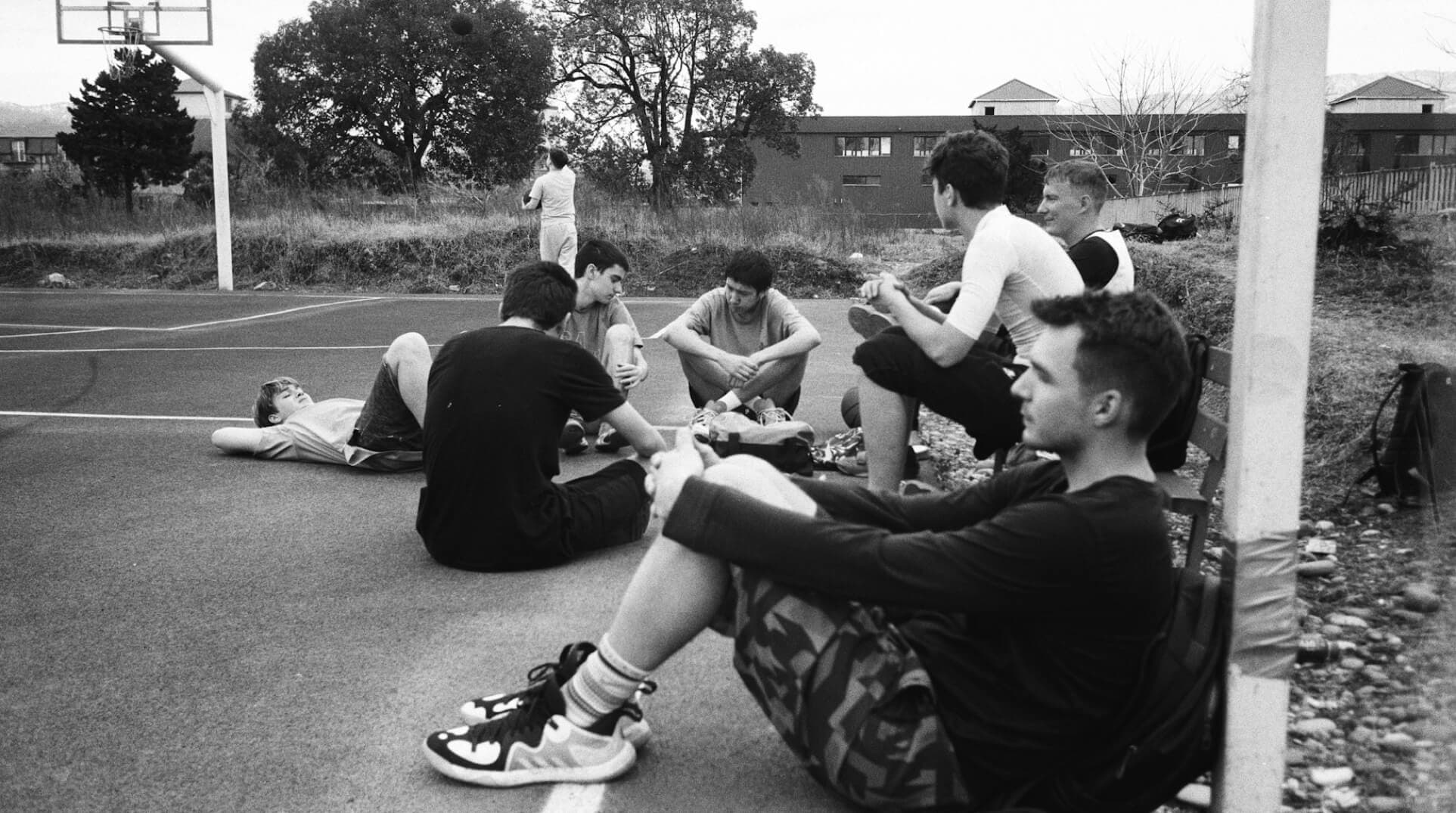Group of people relaxing outdoors